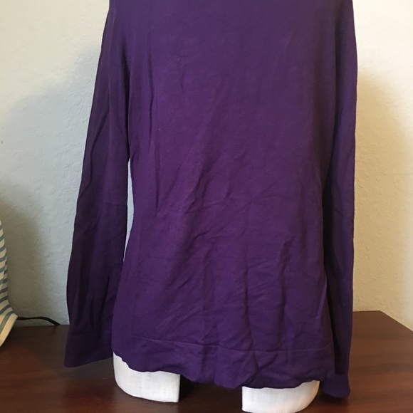 Purple Cardigan Flower Design Soft Sweater XL - Picture 4 of 5